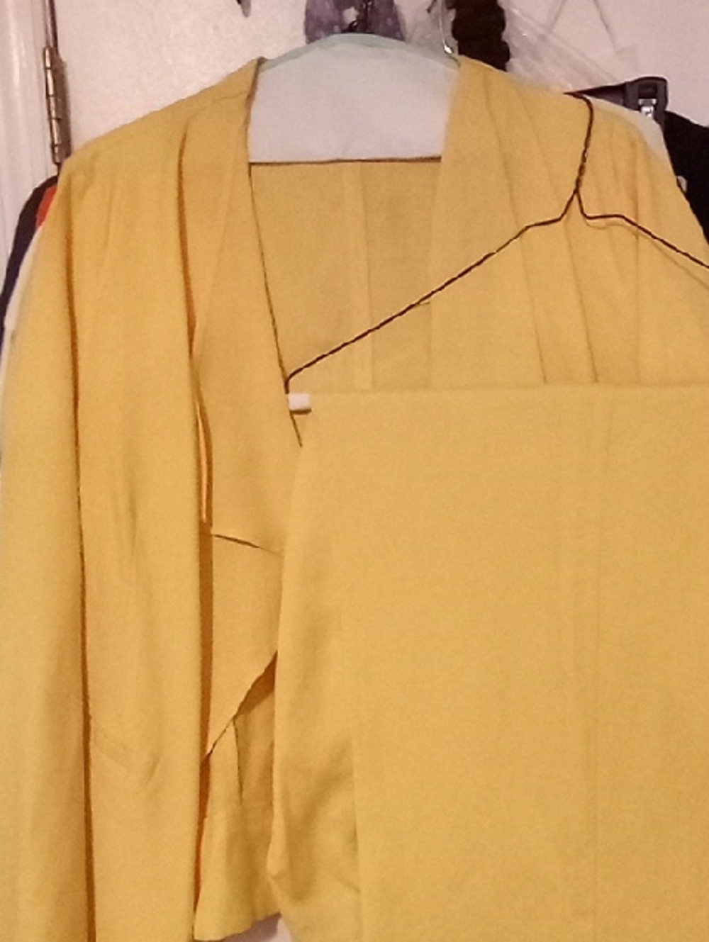 Women's Yellow Pantsuit - Elegant Two-Piece Work Set